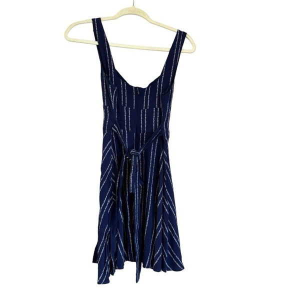 Lulus Sedona Navy Blue Print Dress A-Line Flowy Summer Women’s Small Cutout - Picture 10 of 15